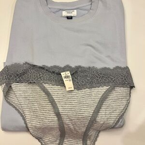 American Eagle Everyday Luxe Cropped Cut-Off Sweatshirt XL. Bonus! Aerie Panty
